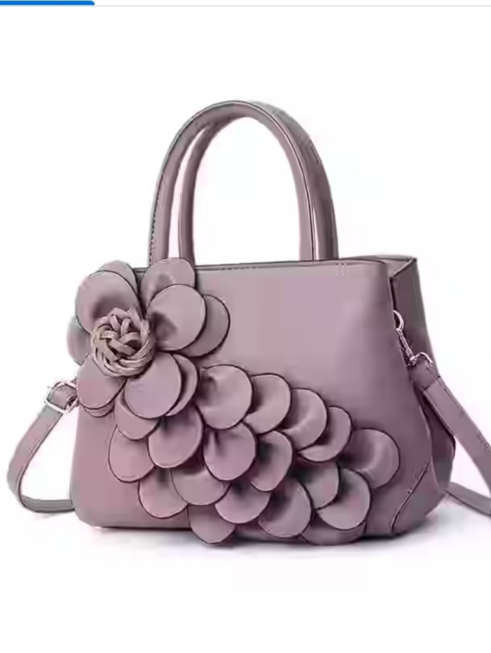 🆕️👜 DUSTY PURPLE FLORAL CASCADING PETAL HANDBAG / PURSE👜 - Picture 6 of 14